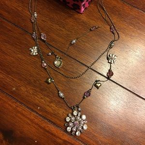 Betsey Johnson Snowflake Layered Necklace