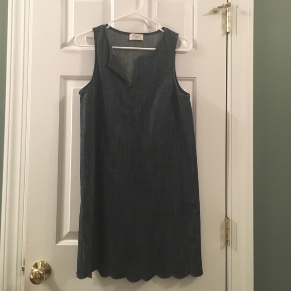 Everly scallop edge denim dress