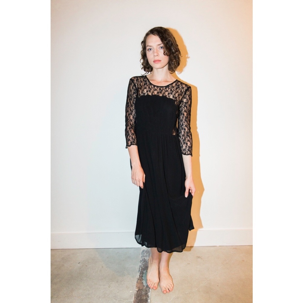 TopShop silk black bib dress