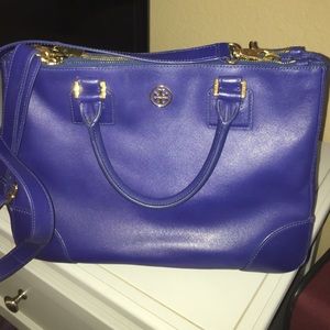 SOLD Tory burch Robinson double zip tote cobalt