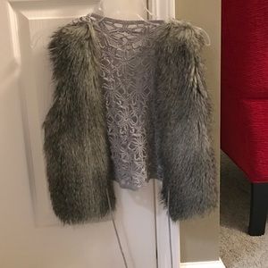 BKE knit fur vest