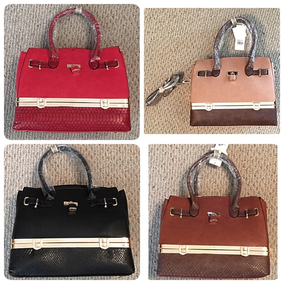 Boutique Bags - Storage Compartment Vegan Leather Two Tone Tote Boutique Bags - Storage Compartment Vegan Leather Two Tone Tote