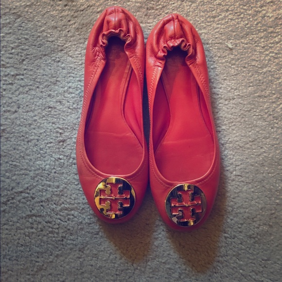 Tory Burch orange reva flats