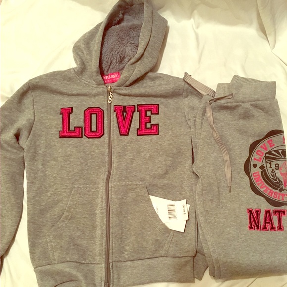 Gray hoodie and pant suit