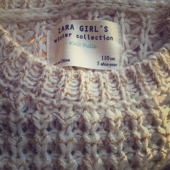 Zara 5T cream/gold sweater