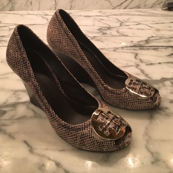 tory burch snakeskin wedges