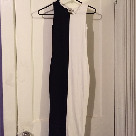 Black and white midi dress