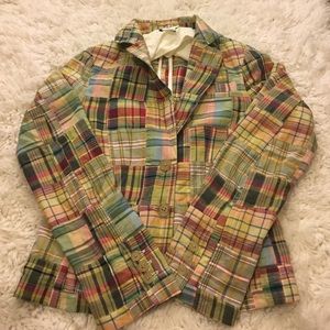 J.Crew Madras Plaid Blazer