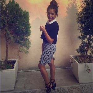 Zara tribal print knee length skirt