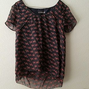 Fox Print Blouse