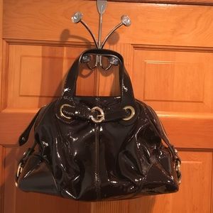 Dark brown patent leather