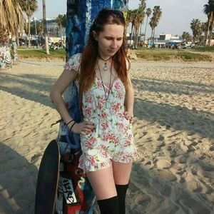 Urban outfitters white rose romper