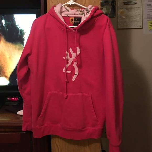Pink browning hoodie
