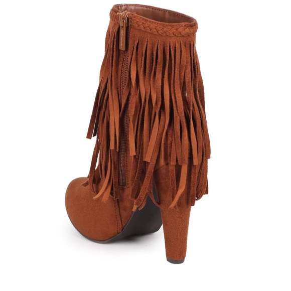 Last pair✨New| BROWN STILETTO FRINGE BOOTS - Picture 4 of 5