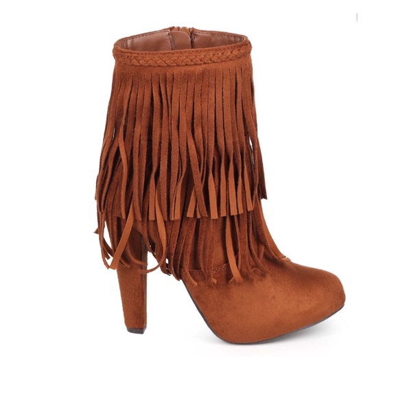 Last pair✨New| BROWN STILETTO FRINGE BOOTS - Picture 5 of 5