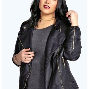BooHoo+ Quilted Faux leather Biker jacket