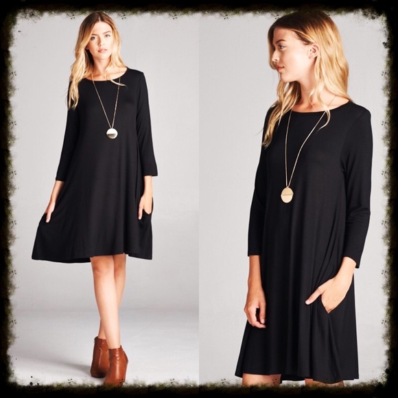 Dresses & Skirts - Black A Line Dress with Pockets