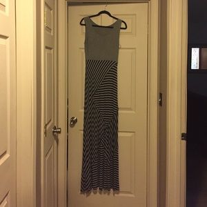 Stripped Maxi A-Line Dress