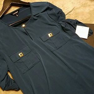 Ellen Tracy Blue Dress Shirt