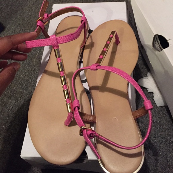 Pink and gold sandals