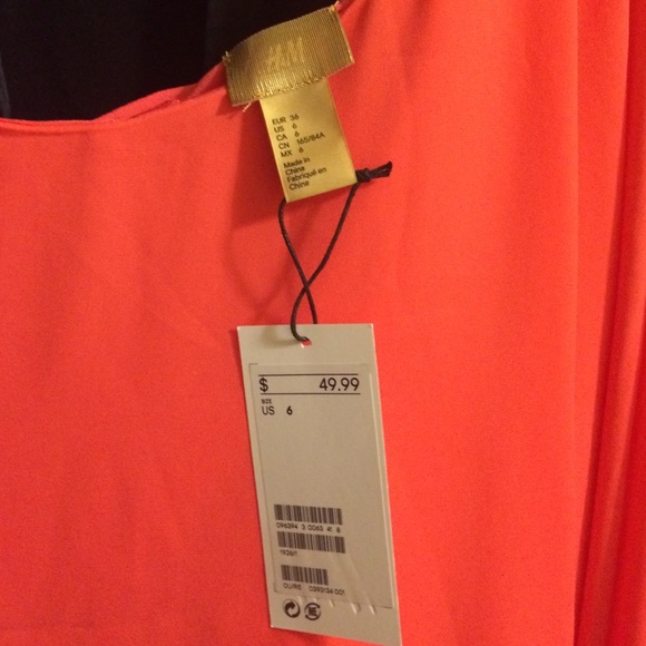 H&M one should cocktail dress in coral orange - Picture 3 of 3