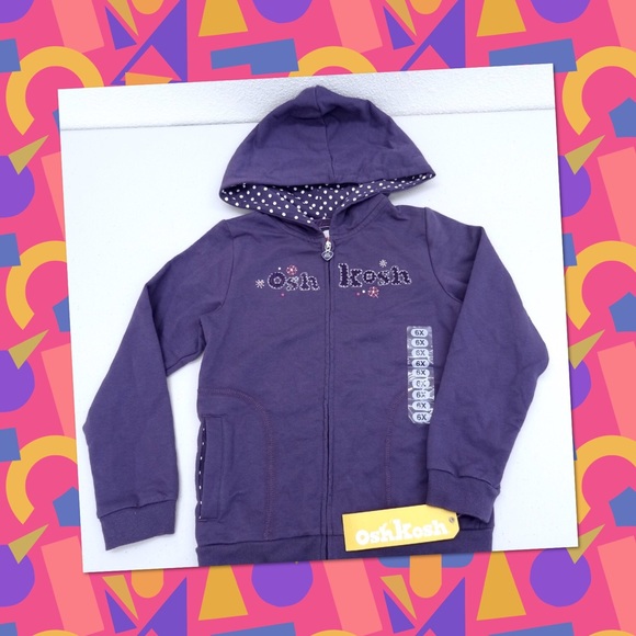 NWT Osh Kosh Girl Hoodie. Purple.