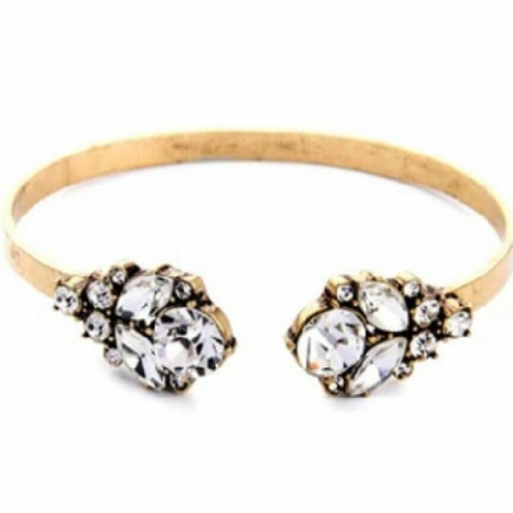 New Crystal Jewelry Geometric Open Cuff Bangle