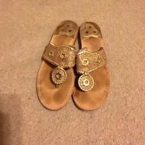*PRICE DROP* Gold glitter jack rogers!