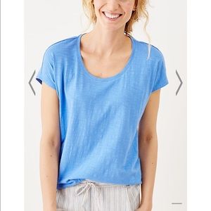 Bright orange J.Jill "scoop neck slub tee"