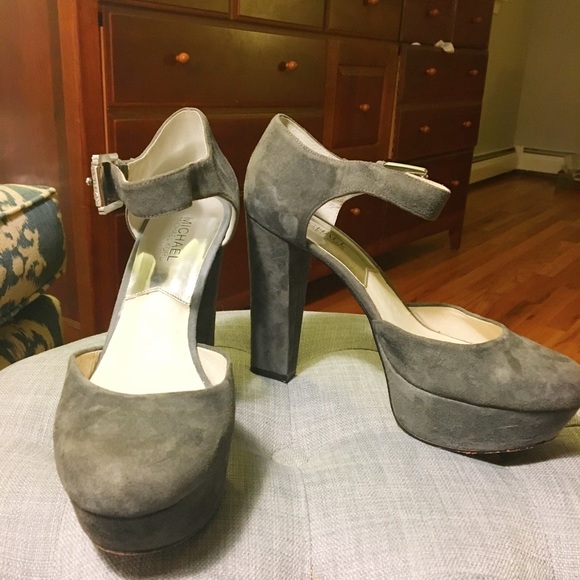 Michael Kors Grey Suede Platform Shoes