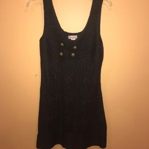 Black Cable Knit Sweater Dress