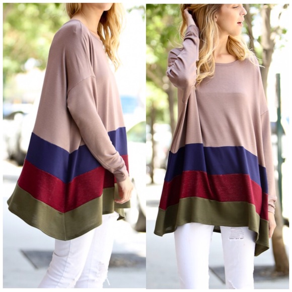 Mocha Striped Tunic - Picture 2 of 3
