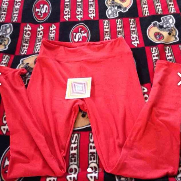 Host Pick! LuLaRoe coral leggings. NWT. One size. - Picture 2 of 3