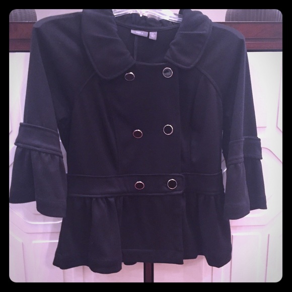 Black Jacket with Flounce Sleeves