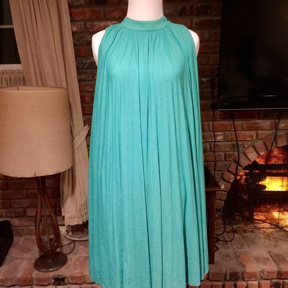 Tracy Reese Designer Green Pleated Dress - Picture 2 of 3