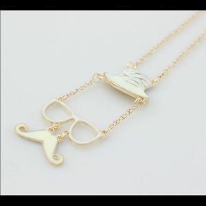 Fun glasses mustache necklace