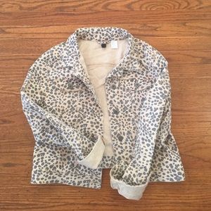 H&M animal print denim jacket.