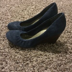 Navy blue suede wedges sz 6.5 -Jessica Simpson
