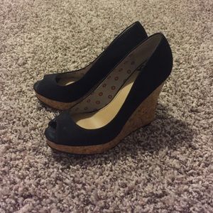 Black wedges- suede