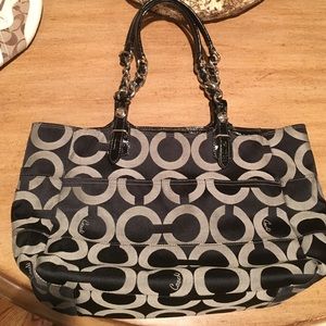 Black and Grey Coach Purse