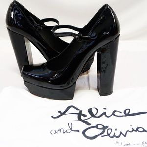 [alice+olivia] MARY JANE PATENT LEATHER PUMPS