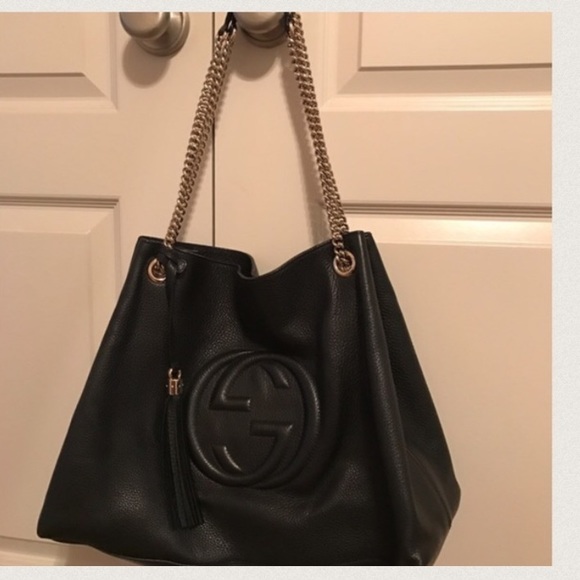 Gucci Handbags - Gucci Soho Large Leather Tote in Black