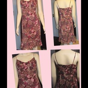 Ann Taylor Loft Sundress - Brown/Pink - 6P