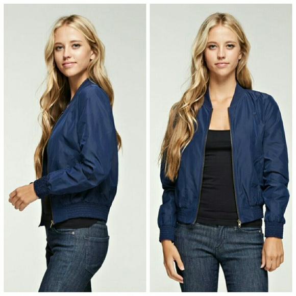 Navy Bomber Jacket - Picture 2 of 3