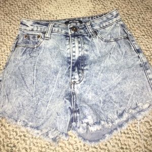 Denim high waisted shorts