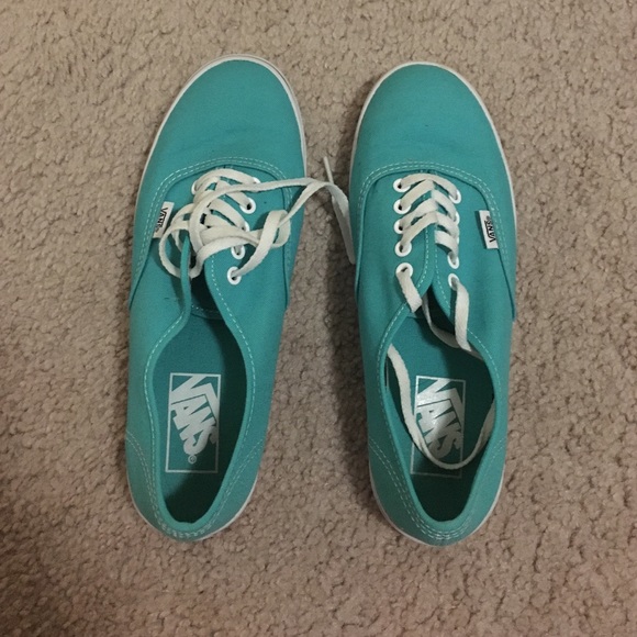 Teal/Aqua blue vans