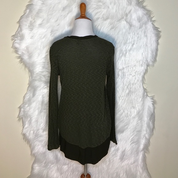 Anthropologie Left of Center Dark Olive green Top - Picture 3 of 3