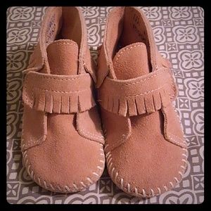 Toddler Pink Minnetonka (moccasins)