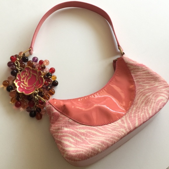 VERSACE Patent Pony Hair Mini Shoulder Bag - Picture 2 of 5