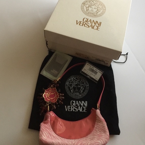 VERSACE Patent Pony Hair Mini Shoulder Bag - Picture 3 of 5